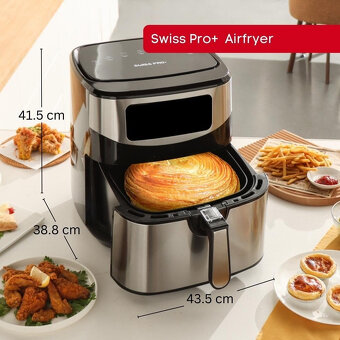 Swiss Pro+ Horkovzdušná Digitální fritéza 10L, 200C, 1800W - 3