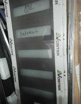 Interierové dveře rámové nové, antracit +úzká skla - 3