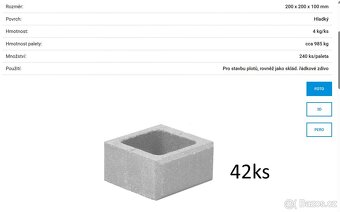 Prodám betonové tvarovky KB Blok - bílé - 3
