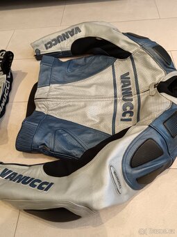 Vanucci Blau Titan-Pánská kožená moto kombinéza, dvoudílná - 3