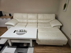 Kožená sedačka + stolek a koberec - 3