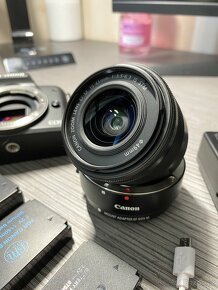 Canon EOS M50 + setový Canon 15-45mm, 3x baterka, EF adaptér - 3