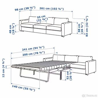 VIMLE, 3místná rozkládací pohovka, IKEA - 3