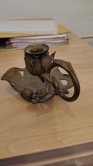 Hmoždíř, svícny mosazné. - 3