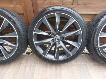 17" alu kola Škoda 5x100 model Savio +pneu 215/40 R 17 - 3
