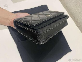 Chanel woc - kabelka na řetízku, černá, silver hw - 3