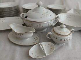 Jídelní servis retro velký zlacený - 3