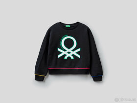 HOLČIČÍ ČERNÁ MIKINA BENETTON vel.3XL 13-14let - 3