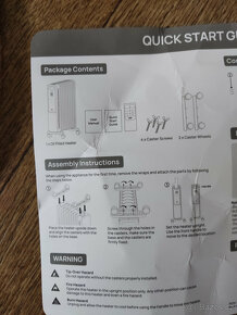 Olejový radiátor 800-2000W s dálkovým ovládáním, nepoužitý - 3