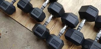 Jednoruční činky pogumované hexa 2,5-60kg - 3