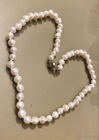 Náhrdelník z pravých bílých perel 7-8 mm - 3