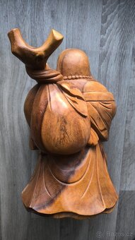 Budha - ručně vyřezávaná soška z exotického dřeva - 3