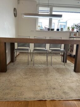 Jídelní stůl z dubové dýhy, hnědošedá barva - 3