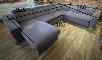 Rozkládací pohovka do U s úložným prostorem - 3