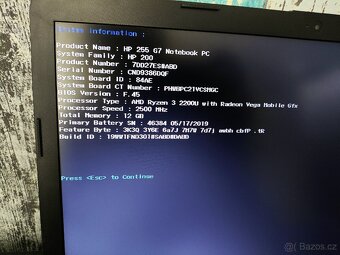 Prodám kvalitní notebook HPns Ryzen, 12 GB RAM DDR4 - 3