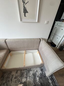 Rohová rozkládací sedačka s úložným prostorem – SPĚCHÁ - 3