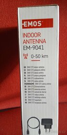 Anténa pokojová EM-9041, 0–50 km, DVB-T2, DAB, FM, filtr LTE - 3