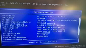HP Compaq 8200 Elite - i5-2500 / 4 GB RAM - 3