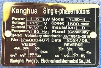 1fázový elektromotor s řemenicí 220V 1,5kW 1500ot. - 3