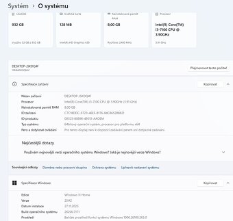 Lenovo V520S,i3-7100,WIN 11,HDD 1TB,RAM 8GB,Wi-Fi - 3