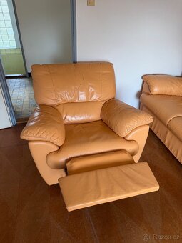Obývací set – kožená sedací souprava - 3