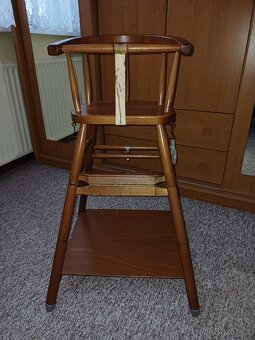Dřevěná ,dětská stolička rozkládací, retro - 3
