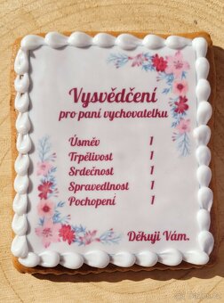 Vysvědčení z perníku učitelka, asistentka, vychovatelka - 3