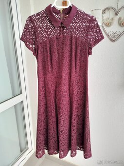 Krásné krajkové šaty s límečkem Dorothy Perkins vel. 40 - 3