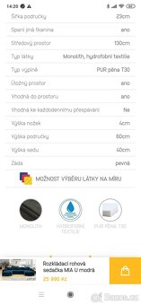 Rozkládací nová sedačka Mia modrá - 3
