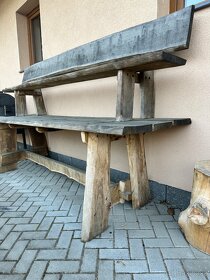 Dubový stůl a lavice masív - 3