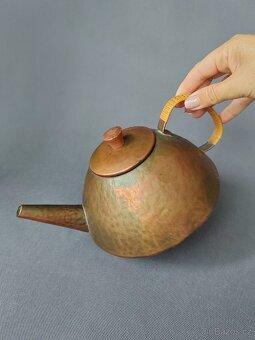 Dekorativní vintage měděná čajová konvice - 3