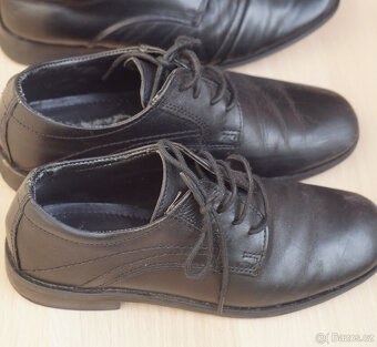 Černé společenské dětské boty vel. 34 kožené - 3