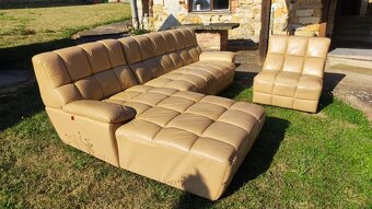 Kožená sedací souprava  + křeslo - 3