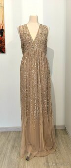 Nude flitrové šaty - 3