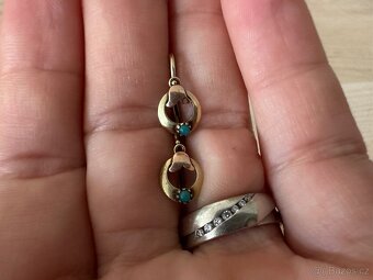 Zlaté dětské starožitné náušnice. - 3