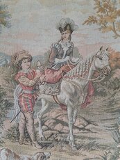 Gobelín-romantická scéna 85 x 58 cm,podšito hedvábím - 3
