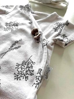 Set zavinovacího body, čelenky a kalhot s mašličkou, vel. 56 - 3