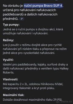 Ruční pumpa Bravo SUP4 na Paddleboard - 3