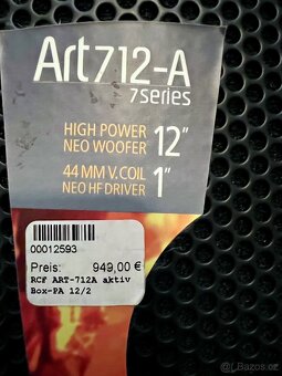 Na predaj: 2 ks RCF ART 712‑A MK1 (pár) + obaly - 3