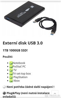Externí paměť ps xbox+rozboceni usb+stojan+ovladac - 3