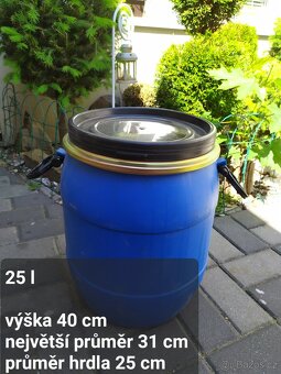 Plastové sudy, barely, sud na vodu, kvas, obilí 25 50 220 l - 3