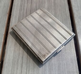Krásná stříbrná gravírovaná tabatěrka pouzdro na cigarety - 3