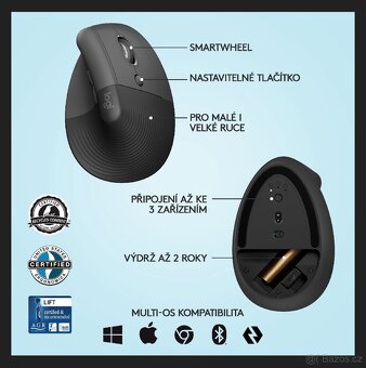 Bezdrátová ergonomická myš Logitech - 3