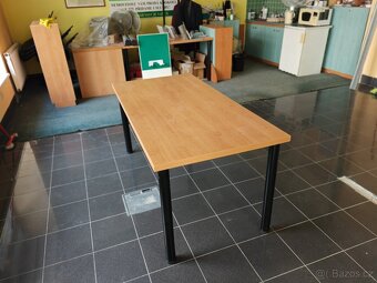 Stůl olše hnědá, kovové stavitelné nohy - 3