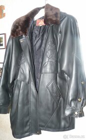 Pěkná koženková černá dámská bunda XL - 3