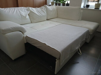 Rohová sedačka bílá - 3