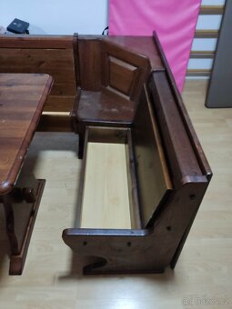 Stůl s Dřevěná rohová lavice - 3