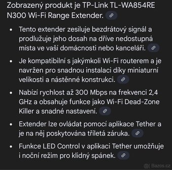 Jednopásmový Wi-Fi extender tp-link TL-WA854RE - 3