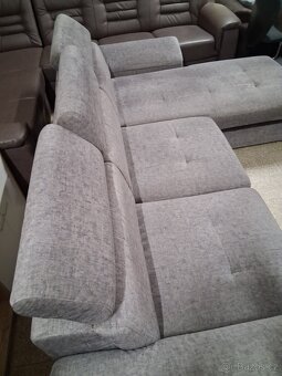 Sedačka rohová rozkládací šedivá - 3