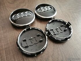 Audi středové kryty 61mm Černé chróm - 3